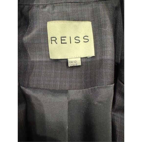 Reiss Raffy Jon checked plum ladies suit blazer size US 8 / UK 12 EUC - Picture 5 of 9
